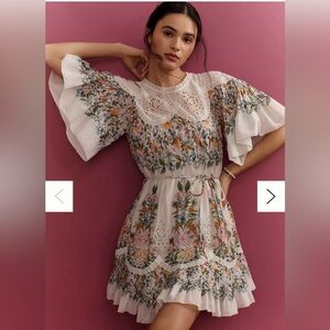 FARM Rio Floral Mini Dress - White and Multicolor